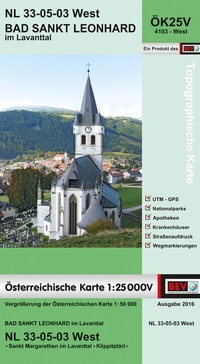 Abbildung von: BEV-Karte 4103-West, Bad St. Leonhard im Lavanttal 1:25 000V - Bundesamt für Eich- und Vermessungswesen Marketing und Vertrieb