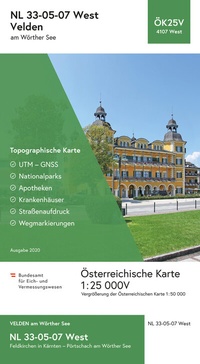 Abbildung von: BEV-Karte 4107-West, Velden am Wörther See 1:25 000V - Bundesamt für Eich- und Vermessungswesen Marketing und Vertrieb