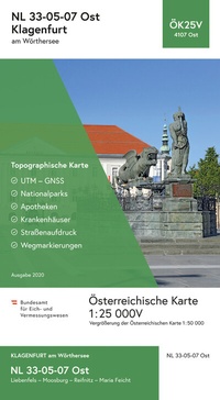 Abbildung von: BEV-Karte 4107-Ost, Klagenfurt am Wörthersee 1:25 000V - Bundesamt für Eich- und Vermessungswesen Marketing und Vertrieb