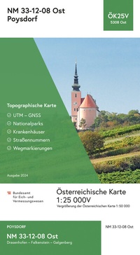 Abbildung von: BEV-Karte 5308-Ost, Poysdorf 1:25 000V - Bundesamt für Eich- und Vermessungswesen Marketing und Vertrieb