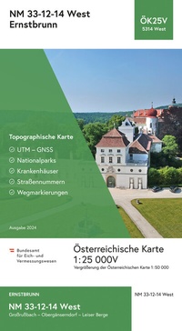Abbildung von: BEV-Karte 5314-West, Ernstbrunn 1:25 000V - Bundesamt für Eich- und Vermessungswesen Marketing und Vertrieb