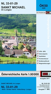 Abbildung von: BEV-Karte 3229, Sankt Michael im Lungau 1:50 000 - Bundesamt für Eich- und Vermessungswesen Marketing und Vertrieb