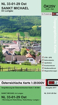 Abbildung von: BEV-Karte 3229-Ost, Sankt Michael im Lungau 1:25 000V - Bundesamt für Eich- und Vermessungswesen Marketing und Vertrieb