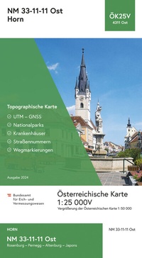 Abbildung von: BEV-Karte 4311-Ost, Horn 1:25 000V - Bundesamt für Eich- und Vermessungswesen Marketing und Vertrieb