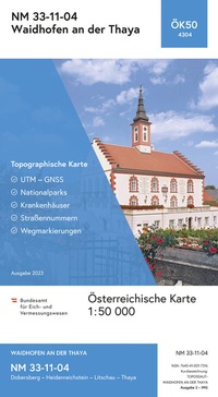 Abbildung von: BEV-Karte 4304, Waidhofen an der Thaya 1:50 000 - Bundesamt für Eich- und Vermessungswesen Marketing und Vertrieb
