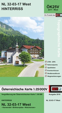 Abbildung von: BEV-Karte 2217-West, Hinterriß 1:25 000V - Bundesamt für Eich- und Vermessungswesen Marketing und Vertrieb