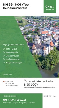 Abbildung von: BEV-Karte 4304-West, Heidenreichstein 1:25 000V - Bundesamt für Eich- und Vermessungswesen Marketing und Vertrieb