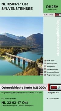 Abbildung von: BEV-Karte 2217-Ost, Sylvensteinsee 1:25 000V - Bundesamt für Eich- und Vermessungswesen Marketing und Vertrieb