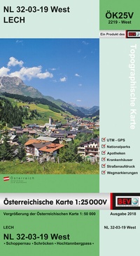 Abbildung von: BEV-Karte 2219-West, Lech 1:25 000V - Bundesamt für Eich- und Vermessungswesen Marketing und Vertrieb