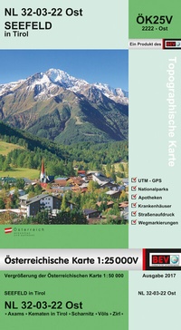 Abbildung von: BEV-Karte 2222-Ost, Seefeld in Tirol 1:25 000V - Bundesamt für Eich- und Vermessungswesen Marketing und Vertrieb