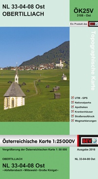 Abbildung von: BEV-Karte 3108-Ost, Obertilliach 1:25 000V - Bundesamt für Eich- und Vermessungswesen Marketing und Vertrieb