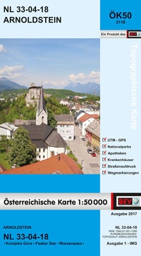 Abbildung von: BEV-Karte 3118, Arnoldstein 1:50 000 - Bundesamt für Eich- und Vermessungswesen Marketing und Vertrieb