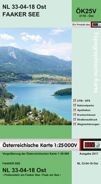 Abbildung von: BEV-Karte 3118-Ost, Faaker See 1:25 000V - Bundesamt für Eich- und Vermessungswesen Marketing und Vertrieb