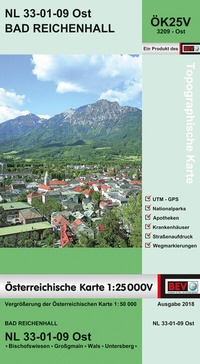 Abbildung von: BEV-Karte 3209-Ost, Bad Reichenhall 1:25 000V - Bundesamt für Eich- und Vermessungswesen Marketing und Vertrieb