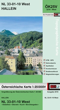 Abbildung von: BEV-Karte 3210-West, Hallein 1:25 000V - Bundesamt für Eich- und Vermessungswesen Marketing und Vertrieb