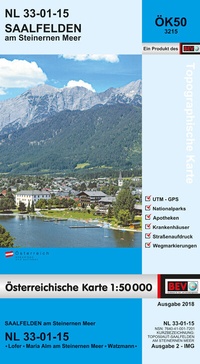 Abbildung von: BEV-Karte 3215, Saalfelden am Steinernen Meer 1:50 000 - Bundesamt für Eich- und Vermessungswesen Marketing und Vertrieb