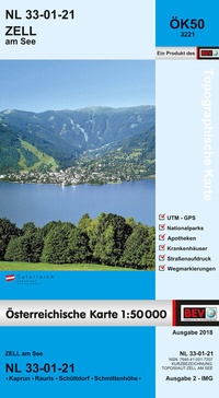 Abbildung von: BEV-Karte 3221, Zell am See 1:50 000 - Bundesamt für Eich- und Vermessungswesen Marketing und Vertrieb