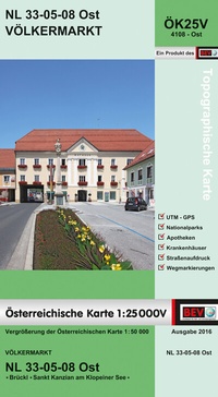 Abbildung von: BEV-Karte 4108-Ost, Völkermarkt 1:25 000V - Bundesamt für Eich- und Vermessungswesen Marketing und Vertrieb