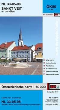 Abbildung von: BEV-Karte 4108, St. Veit an der Glan 1:50 000 - Bundesamt für Eich- und Vermessungswesen Marketing und Vertrieb