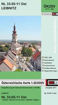 Abbildung von: BEV-Karte 4111-Ost, Leibnitz 1:25 000V - Bundesamt für Eich- und Vermessungswesen Marketing und Vertrieb