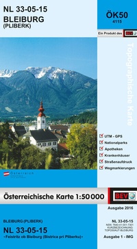 Abbildung von: BEV-Karte 4115, Bleiburg / Pliberk 1:50 000 - Bundesamt für Eich- und Vermessungswesen Marketing und Vertrieb