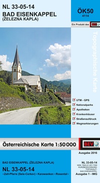 Abbildung von: BEV-Karte 4114, Bad Eisenkappel / Zelezna Kapla 1:50 000 - Bundesamt für Eich- und Vermessungswesen Marketing und Vertrieb