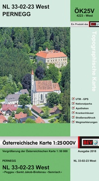 Abbildung von: BEV-Karte 4223-West, Pernegg 1:25 000V - Bundesamt für Eich- und Vermessungswesen Marketing und Vertrieb