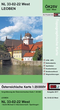 Abbildung von: BEV-Karte 4222-West, Leoben 1:25 000V - Bundesamt für Eich- und Vermessungswesen Marketing und Vertrieb