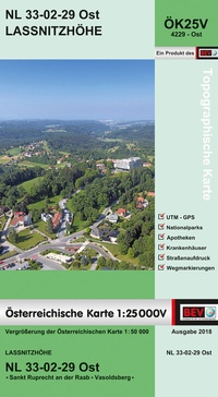 Abbildung von: BEV-Karte 4229-Ost, Laßnitzhöhe 1:25 000V - Bundesamt für Eich- und Vermessungswesen Marketing und Vertrieb