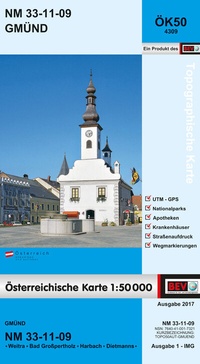 Abbildung von: BEV-Karte 4309, Gmünd 1:50 000 - Bundesamt für Eich- und Vermessungswesen Marketing und Vertrieb