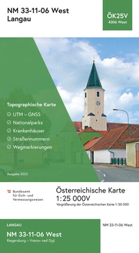 Abbildung von: BEV-Karte 4306-West, Langau 1:25 000V - Bundesamt für Eich- und Vermessungswesen Marketing und Vertrieb