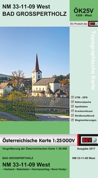Abbildung von: BEV-Karte 4309-West, Bad Großpertholz 1:25 000V - Bundesamt für Eich- und Vermessungswesen Marketing und Vertrieb
