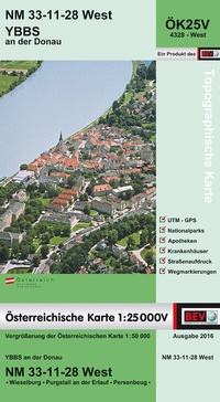 Abbildung von: BEV-Karte 4328-West, Ybbs an der Donau 1:25 000V - Bundesamt für Eich- und Vermessungswesen Marketing und Vertrieb