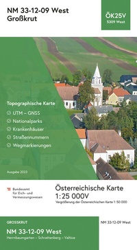 Abbildung von: BEV-Karte 5309-West, Großkrut 1:25 000V - Bundesamt für Eich- und Vermessungswesen Marketing und Vertrieb