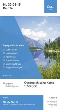 Abbildung von: BEV-Karte 2215, Reutte 1:50 000 - Bundesamt für Eich- und Vermessungswesen Marketing und Vertrieb
