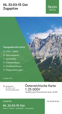Abbildung von: BEV-Karte 2215-Ost, Zugspitze 1:25 000V - Bundesamt für Eich- und Vermessungswesen Marketing und Vertrieb