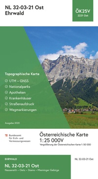 Abbildung von: BEV-Karte 2221-Ost, Ehrwald 1:25 000V - Bundesamt für Eich- und Vermessungswesen Marketing und Vertrieb