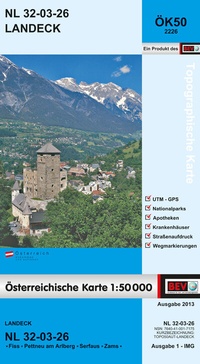 Abbildung von: BEV-Karte 2226, Landeck 1:50 000 - Bundesamt für Eich- und Vermessungswesen Marketing und Vertrieb