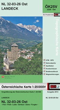 Abbildung von: BEV-Karte 2226-Ost, Landeck 1:25 000V - Bundesamt für Eich- und Vermessungswesen Marketing und Vertrieb