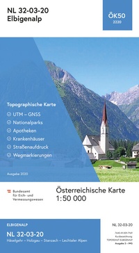 Abbildung von: BEV-Karte 2220, Elbigenalp 1:50 000 - Bundesamt für Eich- und Vermessungswesen Marketing und Vertrieb