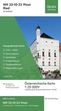 Abbildung von: BEV-Karte 3323-West, Ried im Innkreis 1:25 000V - Bundesamt für Eich- und Vermessungswesen Marketing und Vertrieb