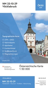 Abbildung von: BEV-Karte 3329, Vöcklabruck 1:50 000 - Bundesamt für Eich- und Vermessungswesen Marketing und Vertrieb