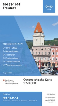 Abbildung von: BEV-Karte 4314, Freistadt 1:50 000 - Bundesamt für Eich- und Vermessungswesen Marketing und Vertrieb