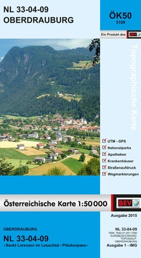 Abbildung von: BEV-Karte 3109, Oberdrauburg 1:50 000 - Bundesamt für Eich- und Vermessungswesen Marketing und Vertrieb