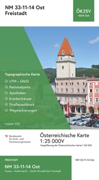 Abbildung von: BEV-Karte 4314-Ost, Freistadt 1:25 000V - Bundesamt für Eich- und Vermessungswesen Marketing und Vertrieb