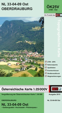 Abbildung von: BEV-Karte 3109-Ost, Oberdrauburg 1:25 000V - Bundesamt für Eich- und Vermessungswesen Marketing und Vertrieb