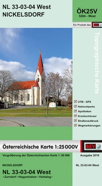 Abbildung von: BEV-Karte 5204-West, Nickelsdorf 1:25 000V - Bundesamt für Eich- und Vermessungswesen Marketing und Vertrieb