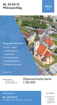 Abbildung von: BEV-Karte 4212, Mürzzuschlag 1:50 000 - Bundesamt für Eich- und Vermessungswesen Marketing und Vertrieb
