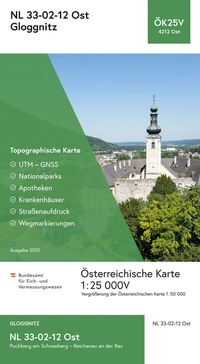Abbildung von: BEV-Karte 4212-Ost, Gloggnitz 1:25 000V - Bundesamt für Eich- und Vermessungswesen Marketing und Vertrieb