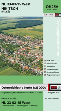 Abbildung von: BEV-Karte 5215-West, Nikitsch / Filez 1:25 000V - Bundesamt für Eich- und Vermessungswesen Marketing und Vertrieb